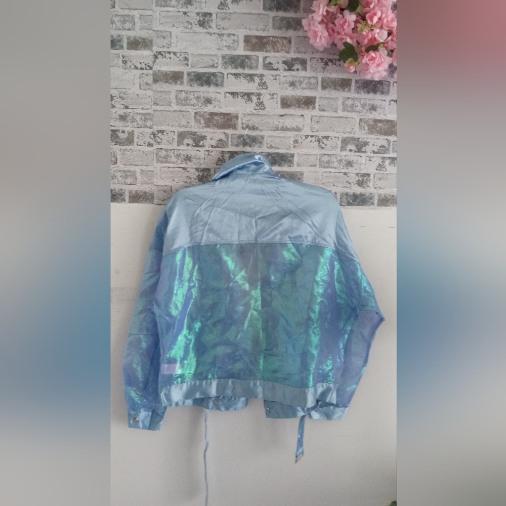 Fashion Nova Iridescent Blue Jacket - Picture 6 of 8